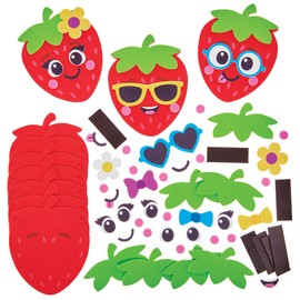Baker Ross FN175 Strawberry Mix & Match Magnet Sets - 10 Pack, Kids Decoration Craft Kits