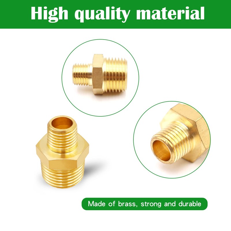 Tnuocke 3pcs 1/2 NPT Male x 3/8 NPT Male Solid