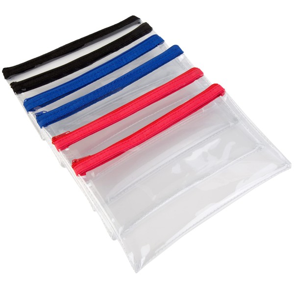 Clear Pencil Case, Transparent Exam Pencil Case PVC with Zipper