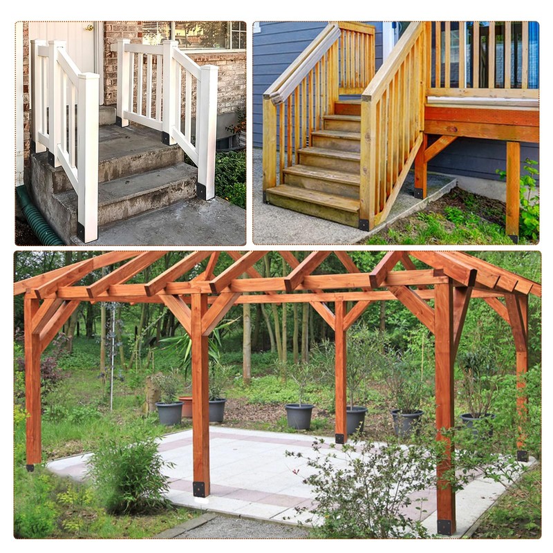 Wpbhk 4Pcs Concrete Post Anchor U Shape Fence Post Holder