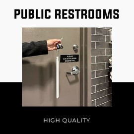 Commercial Grade Aluminum Long Keychain-Gas Station Public Room Heavy-Duty Keychain for Homes,Public Restrooms,Bathroom