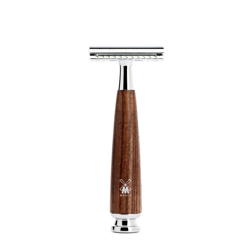 MÜHLE Intro 4-Piece Pure Badger/Safety Razor Shaving Set (Steamed Ashwood