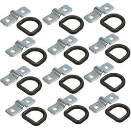 The ROP Shop | 12-Pack 3/8" Steel D Ring Tie Downs Heavy Duty Chain Rope Cable Anchor Bolt on