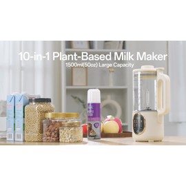 50oz Nut Milk Maker Machine, 10 in1 Automatic Plant Based Milk Maker w/ 20Blades