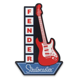 Fender Stratocaster Guitars Metal Sign - Vintage Fender Sign for Man Cave or Bedroom