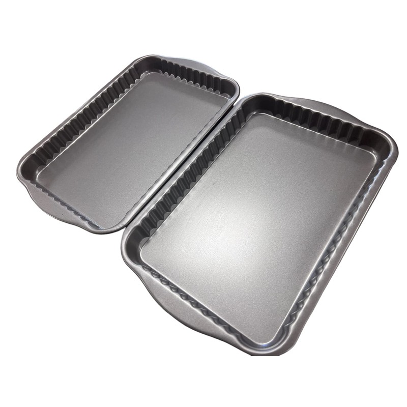 Chabrias Ltd Fluted Rectangle Quiche Flan Tart Tin Pan Twin