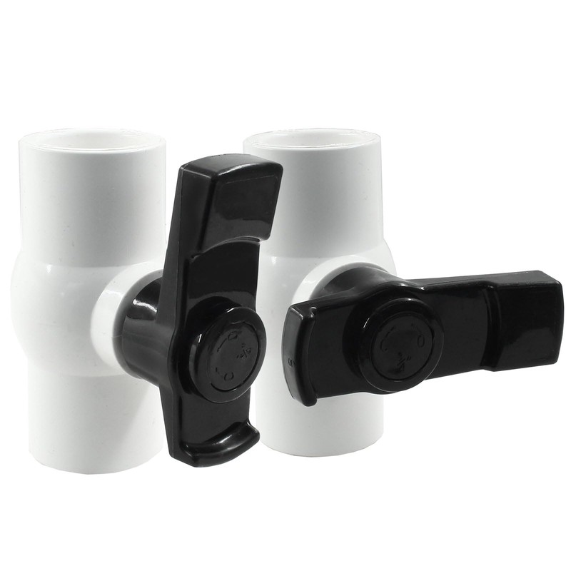 Dijedev 3/4 inch PVC Ball Valve, 2Pcs Shut Off Valve