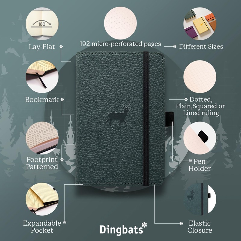 Dingbats* - Wildlife Squared Pocket Notebook A6 - PU Leather