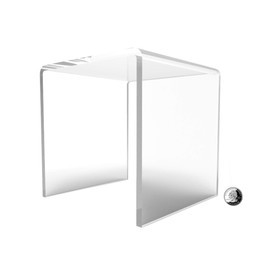 FixtureDisplays® One Riser Combo 7" Cube 3-Sided Clear Plexiglass Pedestal Lucite Acrylic Display Risers Jewelry Showcase Fixtures - 1/8" Thick 16905-7INCH