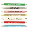 Jxueych 7Pcs Christmas Weekday Pens Glitter Pen with Funny Sayings Vibrant Fancy Ballpoint Pens Cute Gifts for Colleagues Office Supplies (Christmas Pen Set)