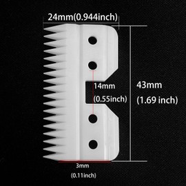 18 Teeth Ceramic Blade Compatible with Oster Fast Feed Clippers Replacement Blades for A5 Grooming Cutter Series, fit for Wahl KM Series, fit for Andis Blade Parts (3FC, 4FC, 5FC, 7FC, #9, #10), White