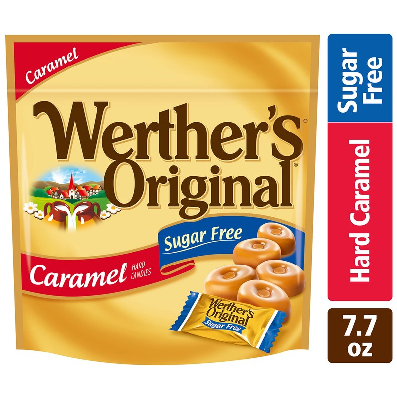 Werther's Original Hard Sugar Free Caramel Candy, 7.7 Oz Bag