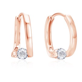 Loutade Small 925 Sterling Silver Oval Twisted Hoop Earrings with 5A Cubic Zirconia, Hypoallergenic Sleeping Cartilage Hoop Earrings Silver Earrings, CZ Lightweight Hoop Earrings for Women Girls