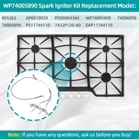 WP74005890 Range Spark Igniter Replaces 74005890 74006098 7432P120-60 etc, for Jenn-Air etc, Compatible with JGD8130ADS JGD8130ADB etc. Set Includes 2 Spark Electrodes, Terminal Block, & Wires, OEM