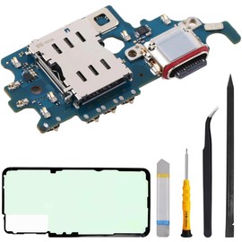 ZHUROUPU Galaxy S22 Ultra 5G Charging Port Dock Connector Replacement, SM-S908B USB Type C Charging Port Microphone/Headphone Socket Replacement Board with Tools