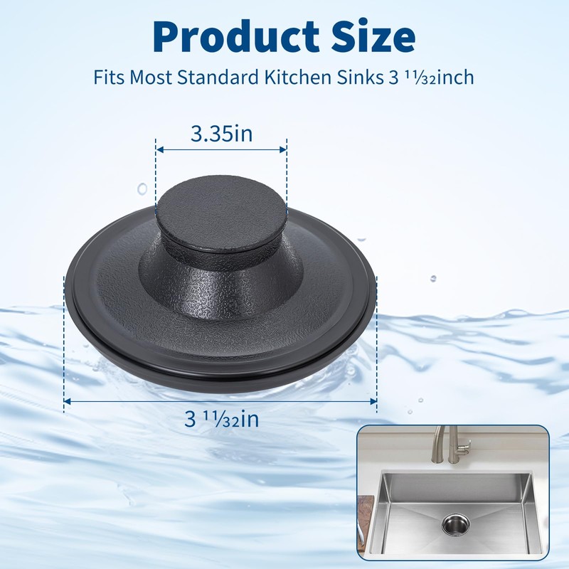 2 Pack Kitchen Sink Stopper, Garbage Disposal Dishwasher Plug Cap,