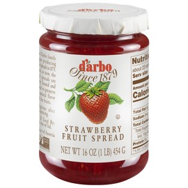 D’arbo All-Natural Strawberry Fruit Spread, 16 oz (2 Pack) | Crafted Tradition | Pure Fruit Flavor No Artificial Preservatives—Ensuring a Naturally Sweet and Flavorful Spread.