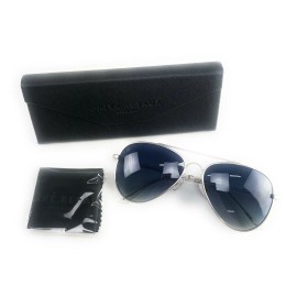 Prive Revaux -The Showstopper Aviator Polarized Sunglasses MtteSlvr/DkNvy w/case