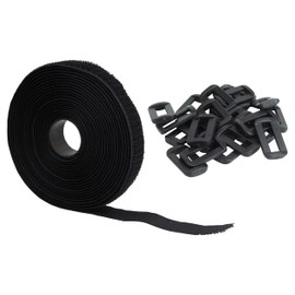 KOYOKOMA Magic Cable Ties with Buckles, 25 Pieces in Length, 16.4 ft (5 m), Velcro Band, Cuttable Cable Band, Wiring, Organization, Luggage, Small Items, Repeated