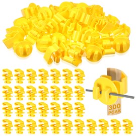 Geiserailie 150 Pcs T Post Insulators Shorter Wire Standard Snug Fitting T Post Clips Holding Insulators for Agricultural and Ranchers, Yellow