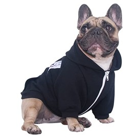 iChoue French Bulldog Frenchie Clothes Hoodies for Dogs Pug English Boston Terrier Bully Pitbull Corgi Sweatshirt Sweater Clothing - Black/Large Plus