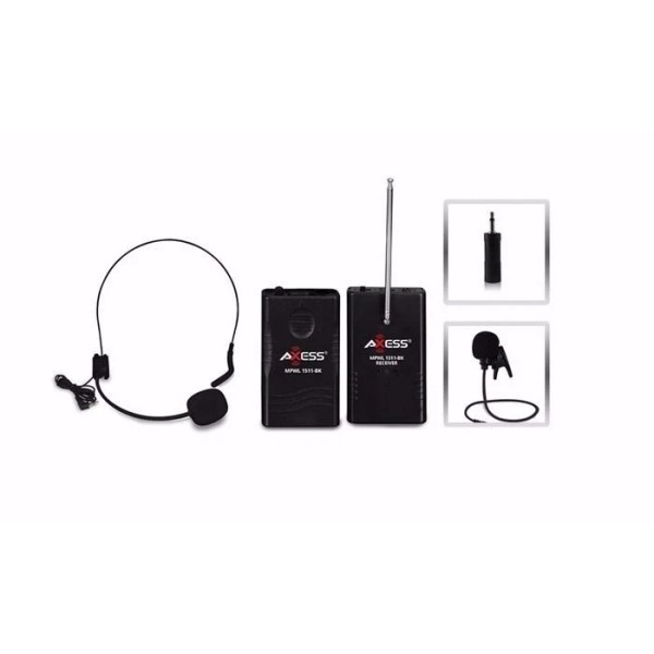AXESS Brand NEW--Axess MPWL1511-BK VHF Long Range Wireless Headset w/Microphone
