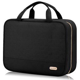 BALULHG Travel Toiletry Bag for Women with Hanging Hook Traveling Essentials Organizer Water-Resistant Hanging Makeup and Toiletry Bag for Cosmetic Toiletries Make-Up,039-Small-Black