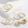 FDEETY 4 Pairs Earrings Set for Women 14K Gold-Plated Hoop