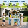 Outdoor Wood Mud Kitchen for Kids, Wooden Play Kitchen w/Canopy,