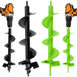 MAZING 16" x 4" Upgraded Spiral Auger Drill Bit for Planting, 2Pc Heavy Duty Garden Auger Bit, Bulb Planter Tool for Post Hole Digger Plant Flower Bedding Digging