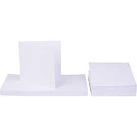 Craft UK 50 White Self-Seal Cards & envelopes 5 x 5, 152 x 243 x 3.81 cm