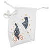 Lunarable Bicycle Fabric Pouch Set of 2, Silhouette of a
