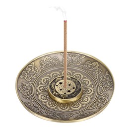 Sostenedor de Incienso de Bronce Quemador de Incienso de Palo de Loto y Soporte de Incienso con colector de Ceniza Cono de Soporte de Incienso de incensario de Loto Ideal para Meditación Yoga Masaje