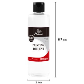 PHOENIX Painting Diluent - 8.5 Fl Oz./ 250ml Oil Brush Cleaner, Odorless Oil Paint Thinner, Mineral Spirits Refined Solvent, Painting Medium for Artists