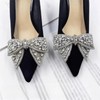 SAFITOYA 2 Pcs Crystal Rhinestone Bow Patches Shoe Charms, Knot