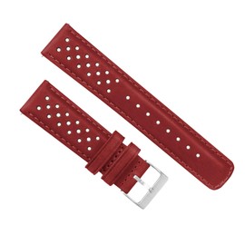 BARTON WATCH BANDS, 18mm Red - Racing Horween Leather Watch Bands with Integrated Quick Release Spring Bars - Standard-Standard Length fits Wrists 5" to 8" - Choose Strap Color & Width