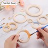 MECCANIXITY 30pcs 2.8" Unfinished Wooden Rings Smooth Natural Wood Macrame