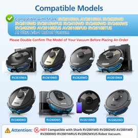 AV2610WA RV2610WA Vacuum Mop Replacement Pads Compatible with Shark AV2610WA RV2610WA RV2620WA RV2620WD RV2610WD RV2410WD AI Ultra 2- in-1 Robot Vacuum, 4 Mop Pads, 2 HEPA Filters, 4 Side Brushes