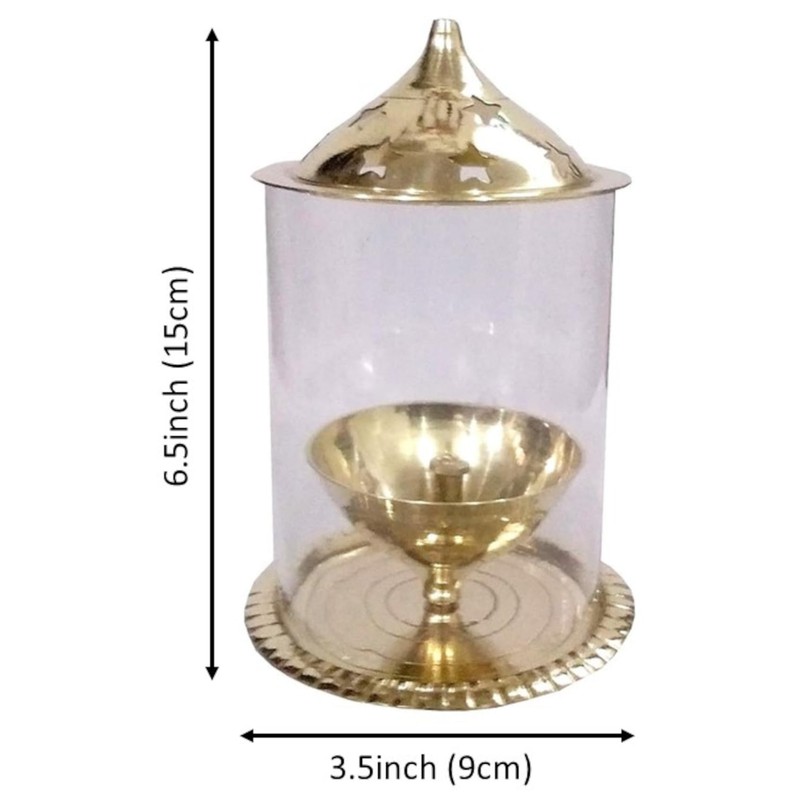 Purpledip Akhand Jyoti Brass Oil Lamp: Long Lasting Festival Deepam