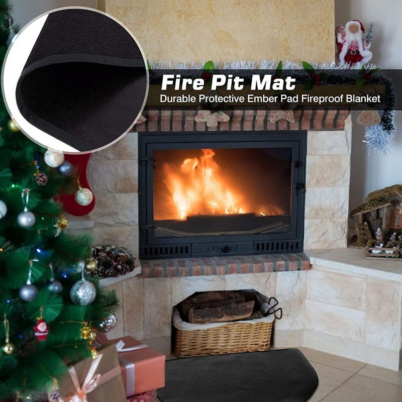 Fire Pit Mat Insulated Fireproof Heat Resistant Foldable Under Grill