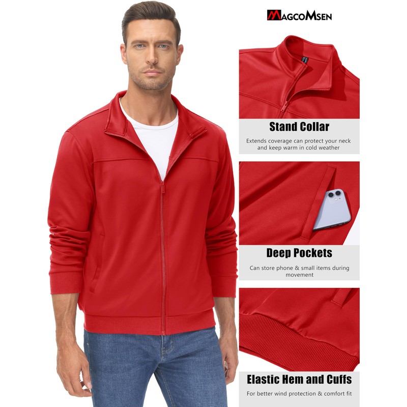 MAGCOMSEN Track Jackets For Men Baseball Jacket Casual Jackets Running