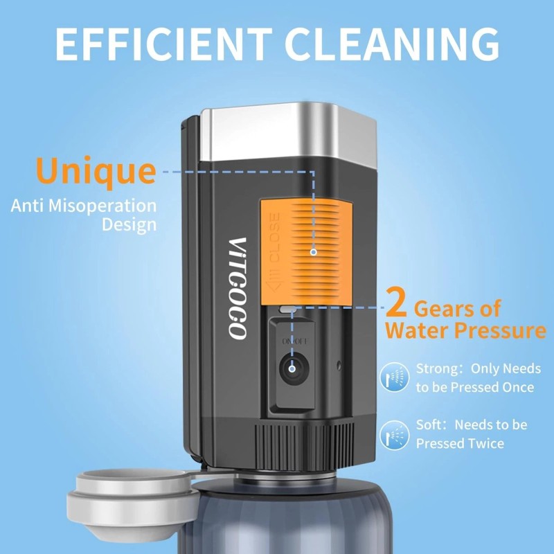 VITCOCO Handheld Bidet Sprayer – 400ml High Pressure, USB Rechargeable