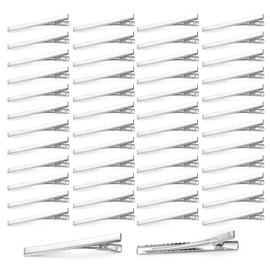 wynameleri Silver Hair Clips DIY Metal French Barrette Single Prong Pin 3'' 2.6 Inches Craft 50 Packs 76mm