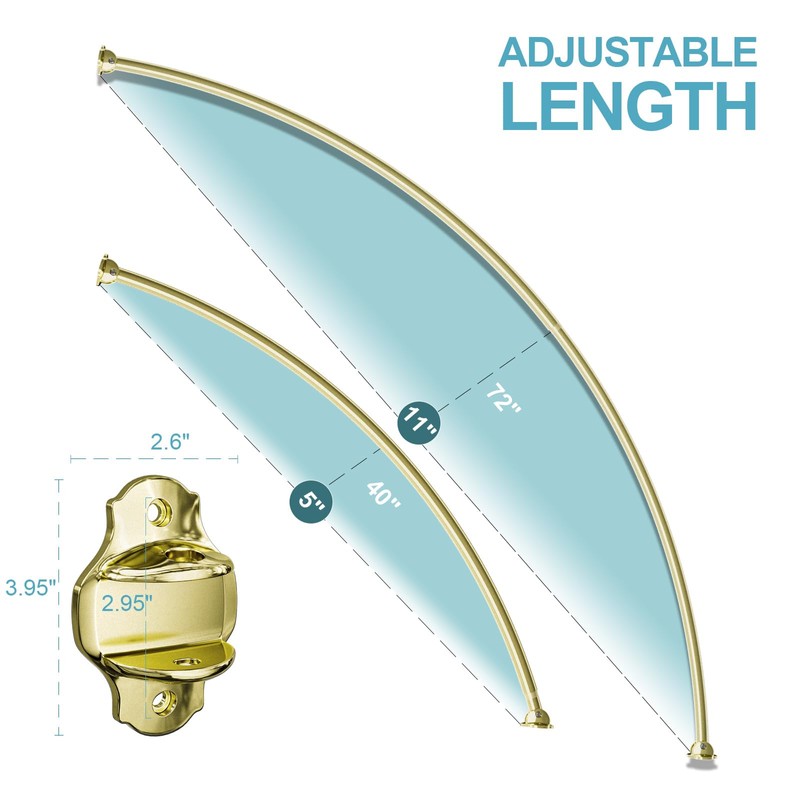 Chrsouly Curved Shower Rod, Adjustable 40-72 Inches Extra Wide Shower