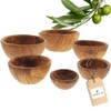 HOFMEISTER® Set of 6 Olive Wood Bowls, Eye-catching Grain, Diameter