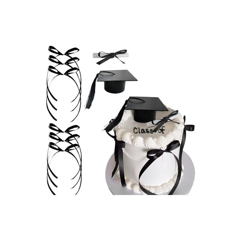 Congrats Bows Cake Toppers Class Of Cake Toppers with Black