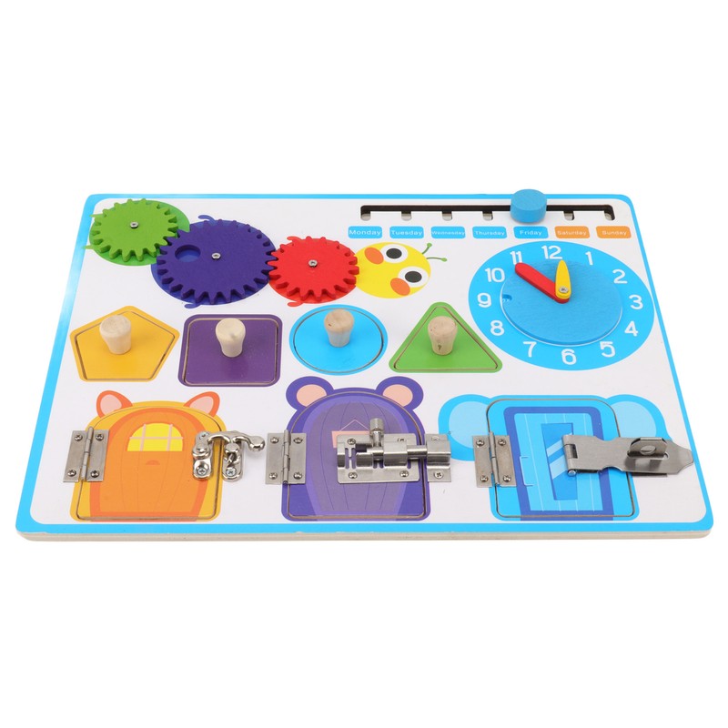 Sensory Board Alarm Clock Educational Wooden Sensory Activity Board Autism