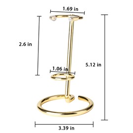 Gimvanic 4 Pcs Crystal Wand Stand, 4" L x 4" W x 5.12" H in Mineral Display Stand, Small Iron Crystal Stands for Display (Black+Gold+Rose Gold+Silver, Large)