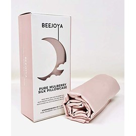 BEEJOYA Natural Silk Pillowcase, 22 Momme, 100% Mulberry Silk, Queen Size with Envelope Closure. Helps Prevent Bed Head, Wrinkles, and Dry Skin. (Standard/Queen, Rosewater)