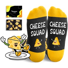HAPPYPOP Cheese Gifts Socks for Women Men - Funny Novelty Crazy Silly Cheese Socks for Teen Girls Boys, Christmas Stocking Stuffers